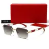 Gafas de Sol sin Montura de Borde Cortado con Patas de Grano de Madera Estilo Nuevo para Mujer, Gafas de Sol Irregulares de Personalidad Retro, Cuadradas de Moda M028