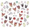 Desenho Animado Nova Marca d'Água Adesivos Nail Art E-commerce Transfronteiriço Nail Art Marca d'Água Desenho Animado Menina Bonita Fofos Adesivos Nail Art