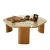 Mesa de Centro Estilo Japonês Estilo Silencioso Pedra de Amolar Água Mesa Pequena de Madeira Maciça para Sala de Estar Design de Casa Celebridade da Internet Nórdico Simples Moderno