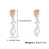 Kenjay Moda Otoñal Europea y Americana Aretes de Perlas para Mujer Perla Barroca Media Nueva Moda Aretes Elegantes de Lujo Ligero