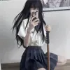 Conjunto de Camisa de Manga Curta Uniforme Jk Estilo Japonês para Mulheres, Estilo Puro Desejo, Conjunto Completo, Solto e Versátil, Novo Modelo de Verão Hot Girl