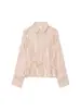 Camisa de Moda Marca Z con Cinturón de Efecto Metálico, Artículo Popular Transfronterizo para Ropa de Mujer, Estilo Europeo y Americano, Aliexpress, Color Loto, Gris Plateado, Za