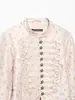 Moda Femenina 2026 Transfronterizo Vintage Botón Metálico Estampado Floral Ajustado Abrigo Corto