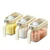 Juego de Frascos para Especias para Cocina Casera, Recipientes de Vidrio para Condimentos, Botella de Condimento MSG, Tarro de Sal, Caja de Almacenamiento