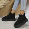 Botas de Nieve de Suela Gruesa Talla Grande para Mujer 2025 Invierno Nuevo Estilo Forradas de Felpa y Engrosadas Calentadores de Pies Botas de Algodón Pan Exportación Botas Cortas