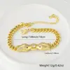 Distrito Lu Nuevo Cobre Incrustado Zirconia Creativo Doble Cabeza Leopardo Colgante Conservación del Color Chapado en Oro Real Personalizado Hip-hop Pulsera
