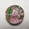 Contas de vidro redondas chatas de 20mm padrão de planta flor contas de vidro lampwork pequeno furo contas soltas de vidro multicolorido opcional