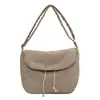 Bolso bandolera japonés para estudiantes, bolso de tela de gran capacidad, bolso de lona artístico, bolso de hombro de color liso.