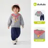 Dududu Home Conjunto Infantil Outono Moletom Calça Meninos Tops Meninas Novas Roupas de Outono Conjunto de Duas Peças para Bebê Roupas Infantis