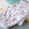 Código roto una generación de niñas cuatro flash pantalones anti-mosquitos algodón artificial bloomers florales pantalones transpirables
