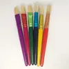 Venta Directa de Fábrica Cepillo de Cerdas Palo de Madera Cabeza Redonda Cabeza Plana Especial para Pintura de Principiantes Pincel de Óleo