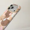 Capa de celular de urso fofo de desenho animado tela cheia 18promax Apple 17Promax adequada para 16Promax camada dupla 15