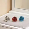 Aleación de Titanio F136 14g Barra Recta Piercing de Ombligo Piercing de Lengua Joyería Zirconia de Tres Puntas Rosca Interna Cabezal de Repuesto