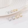 Pendientes de plata de ley 925 para mujer, con letra C y diamantes, estilo minimalista y frío, joyería elegante.