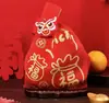 2026 Ano do Cavalo Envelope Vermelho Sacola Festiva para Presente Sacola de Tricô de Mão Sacola para Presente de Madrinha Bolsa de Mão para Mulheres