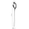 Cuchara de acero inoxidable 304, cuchara mezcladora de mango largo, cuchara de postre, café, chapada en titanio, cuchara de estilo coreano, vajilla de acero inoxidable, logotipo gratuito
