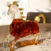Botella de vino de vidrio de borosilicato alto, botella de whisky con forma de caballo, botella de vino de vidrio creativa de alta gama con forma de animal del zodiaco