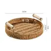 Bandeja tipo Rattan armazenamento de mesa da sala de estar cesta de miudezas cesta de vegetais da cozinha bandeja de bolo caixa de lanche para frutas