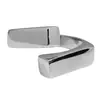 Anillo abierto cuadrado largo escalonado de Corea del Sur para mujer, nuevo diseño de nicho de moda, anillo minimalista de estilo frío a la moda.
