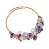 Pulsera de Cristal de Cuarzo Rosa Turmalina Citrino Color Oro Enrollado 14K Fluorita de Cabello Jade Dongling Qingjin Polvo de Cristal Pulsera de Mano