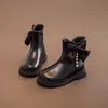 Botines Cortos Forrados de Felpa para Niñas 2026 Otoño/Invierno Nuevas Botas de Princesa Niños Dr. Botas Martens Botas de Cuero para Niña Botas de Moda Cálidas