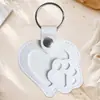 Llavero con Forma de Corazón y Huella de Gato para Guardar Pelo de Mascotas Colgante Recuerdo de Pelo de Cuero PU Decoración Portátil para Bolsa Venta al por Mayor