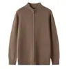 Suéter Holgado de Talla Grande para Exteriores Cuello Alto Cremallera Camisa Base Estilo Otoño e Invierno Suéter Tejido Suéter de Cachemira para Hombre Cachemira Holgada Azul