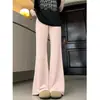 Pantalones acampanados rosas con protección solar para mujer, nuevo modelo verano 2026, pantalones deportivos casuales de seda helada de cintura alta adelgazantes y fluidos para mujeres petite.