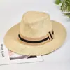 Sombrero de Sol Estilo Nuevo para Hombres, Sombrero de Paja con Protección Solar, Sombrero de Vaquero, Parasol para Fotografía, Protección Solar Transfronteriza, Sombrero de Playa de Ala Plana para Mujeres, Sombrero de Ala Ancha de Verano