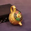 Año de la Serpiente Kirin Olla de la Fortuna Pieza con Manija Giratoria Disco de Mahjong Pieza con Manija de Descompresión Colgante para Llave de Coche