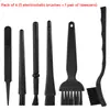 Kit de Pincéis Antiestáticos 6 Peças Escovas de Limpeza ESD Pinças para Reparo de Placa-Mã de Computador Laptop Teclado Telefone Remoção de Poeira