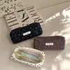 Estuche floral estilo retro, organizador de papelería de gran capacidad para estudiantes de secundaria y preparatoria, bolsa de cosméticos portátil, bolsa de lona