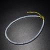 Nuevo Collar Choker Piedra de Cristal Negro Brillo Ultrafino Cadena Clavícula Moda de Mujer Collar de Cristal Collar con Colgante