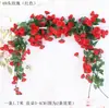 Enredaderas de Ratán de Rosa Simulada Techo de Sala de Estar Colgante de Pared Diseño Decoración de Boda Flores Falsas Flores de Planta Simulada