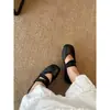 Primer Encuentro Temporada 2026 Otoño Nuevos Zapatos Mary Jane Retro Franceses con Tira Cruzada Planos de Ballet para Mujer Zapatos Individuales Mujer