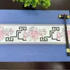 Nuevo Mantel con Forma de Abanico Estilo Chino con un Toque de Lujo Ligero, Adecuado para la Mesa de Restaurante de Hotel, Impermeable, Resistente al Aceite y Aislante al Calor
