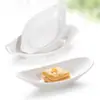 Prato de petiscos de melamina para bar/karaokê, imitação de porcelana, louça de restaurante ocidental, prato criativo para jantar, prato binaural em formato de barco, prato frio.