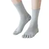 Calcetines de yoga antideslizantes profesionales de media pantorrilla con cinco dedos, calcetines de algodón para yoga, Pilates en suelo, deportes, baile, calcetines de color liso con dedos separados