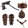Conjunto de Adereços de Fantasia Renascentista Medieval Viking de 3 Peças, Armadura Dupla Elegante Vintage de Couro PU para Ombros