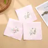 Pañuelo Fino de Algodón Puro Bordado para Mujer de 28 cm, Paquete de 60 Piezas, Pañuelo para Sudor, Pañuelo con Encaje, Pañuelo Bordado Mixto de Flores Múltiples, Estilo Transfronterizo