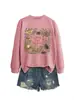 Amo o desamado Amazon eBay site independente moda casual feminina outono e inverno gola redonda manga longa moletom