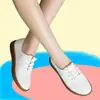 Carne Sol macarrão macio tamanho plus size Mãe Doudou Couro macio Sapatos femininos Macarrão de couro Branco Casual Sapatos de camada única