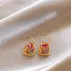 Brincos Quadrados de Zircônia Banhados a Ouro Real 18K, Estilo Retrô Elegante, Brincos Versáteis para o Trabalho e Lazer, Luxo Acessível, Brincos de Alta Qualidade para Mulheres