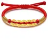 Dinero de los Cinco Emperadores 999 Oro de Pie Cuentas de Transferencia de Oro Pulsera de Oro Puro Dinero de la Suerte Año Cuerda Roja Cadena de Pie DIY para Hombres y Mujeres