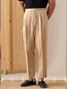 Pantalones Casuales de Color Sólido para Hombre Estilo Británico, Versátiles, Diseño Retro de Nápoles, de Nicho, Modernos, Pantalones de Vestir