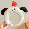 Faixa de cabeça de pelúcia divertida e peculiar para mulheres, com design de desenho animado, textura fofa e estilo de coroa alta, perfeita para lavar o rosto e adicionar um toque de sofisticação aos seus acessórios de cabelo.
