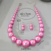 Colar Pérola Elegante Retro Coreano Corrente de Clavícula Cruzada Feminina Acessórios para Vestido de Noiva Conjunto de Colar e Brincos