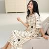 Bata con Almohadillas para el Pecho, Estilo Verano para Mujer 2026 Nueva Manga Corta Talla Grande Moda Suelta de Algodón para Mujeres Embarazadas Verano