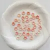 Flores Pequeñas Bicolor con Borde Dorado y Plateado y Brillo Metálico, Brillan en la Oscuridad, Materiales Hechos a Mano para DIY, Pasador de Pelo, Accesorio para el Cabello, Accesorios para Ramilletes