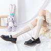 Calcetines de Media Pantorrilla de Encaje con Abertura Lateral en Forma de Corazón Estilo Lolita Japonés Calcetines de Felpa Medias JK